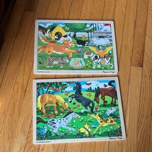 Melissa & Doug Colorful Animal Wooden Puzzles New